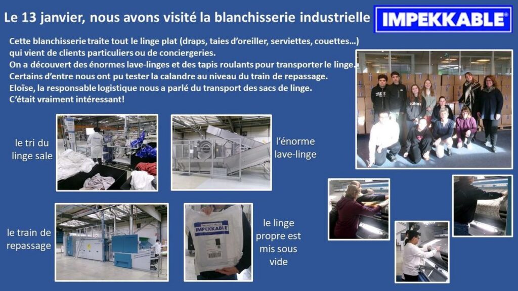 Les ULIS visitent une blanchisserie industrielle