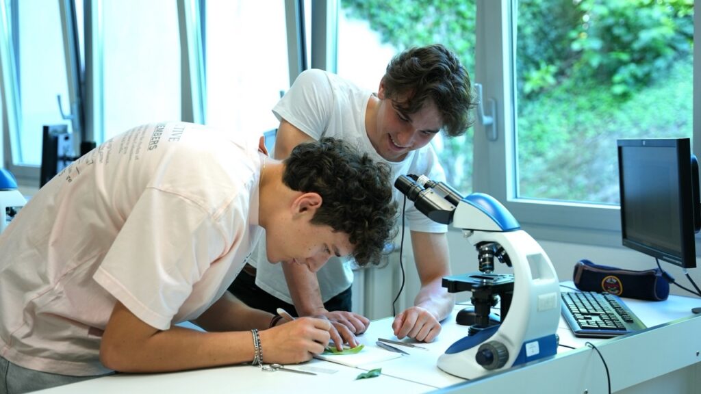 Travaux pratiques au microscope